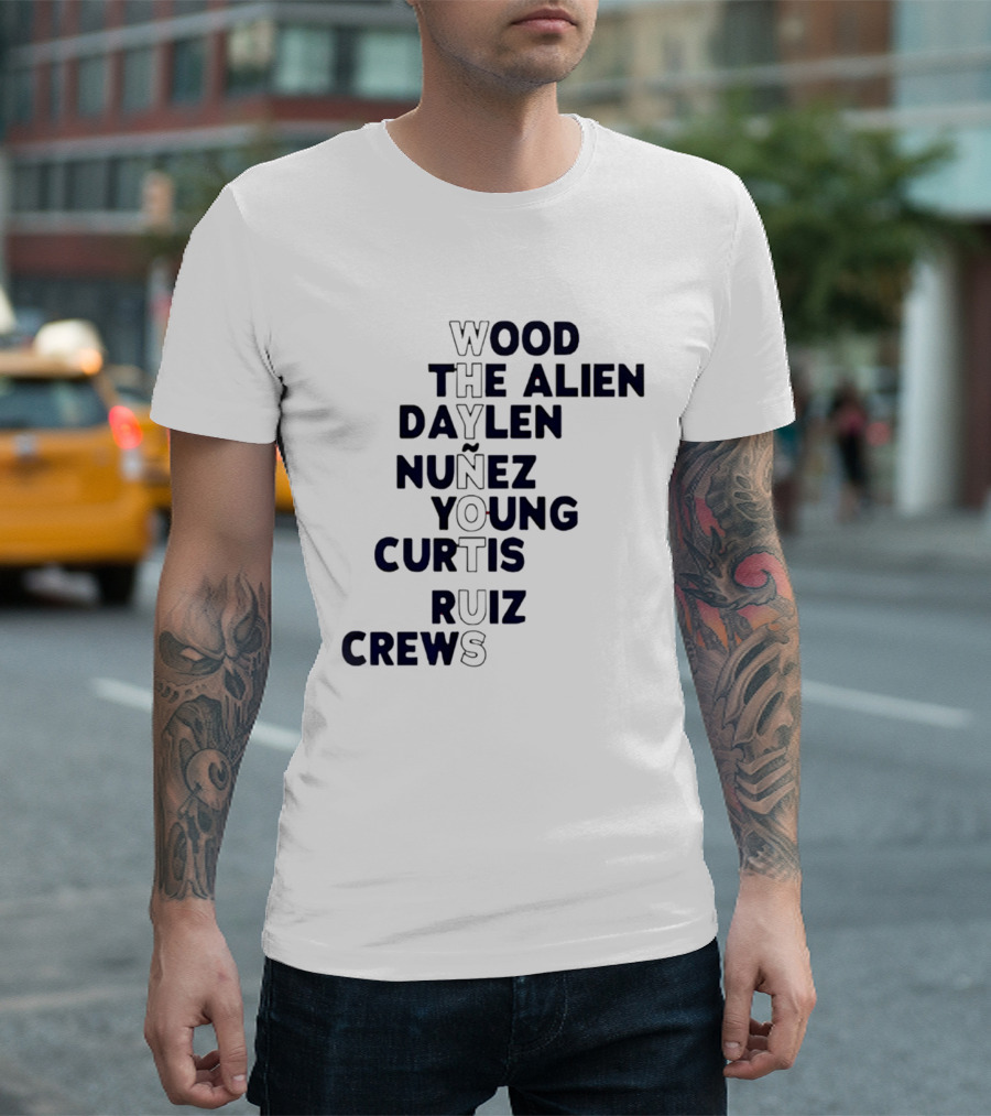 Washington Baseball Players Wood The Alien Daylen Nuñez Young Curtis Ruiz Crews Why Not Us T-Shirt