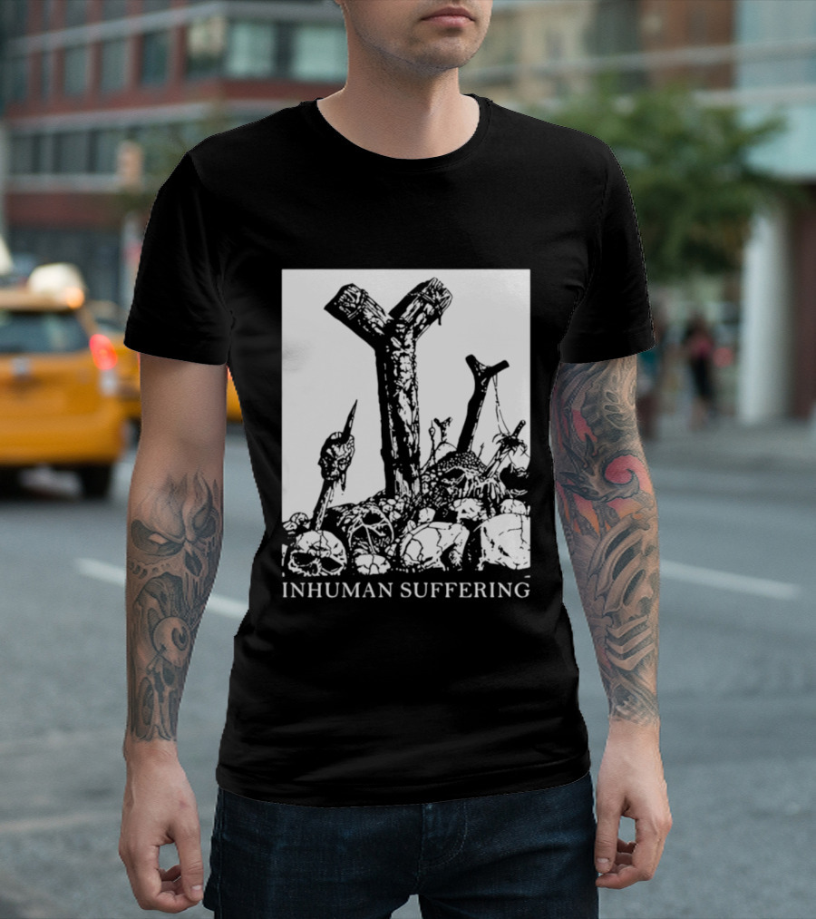 Death Metal Black Metal Extreme Metal Gothic Inhuman Suffering Skulls Swords T-Shirt