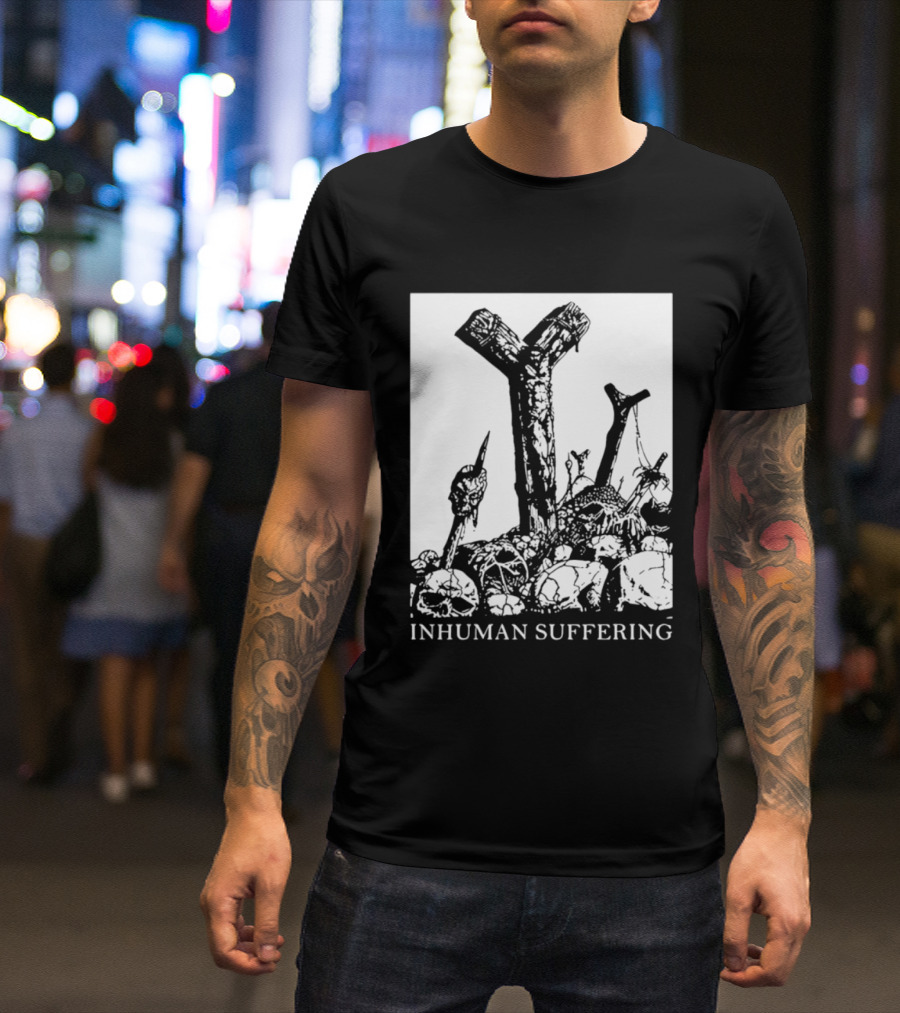 Death Metal Black Metal Extreme Metal Gothic Inhuman Suffering Skulls Swords T-Shirt