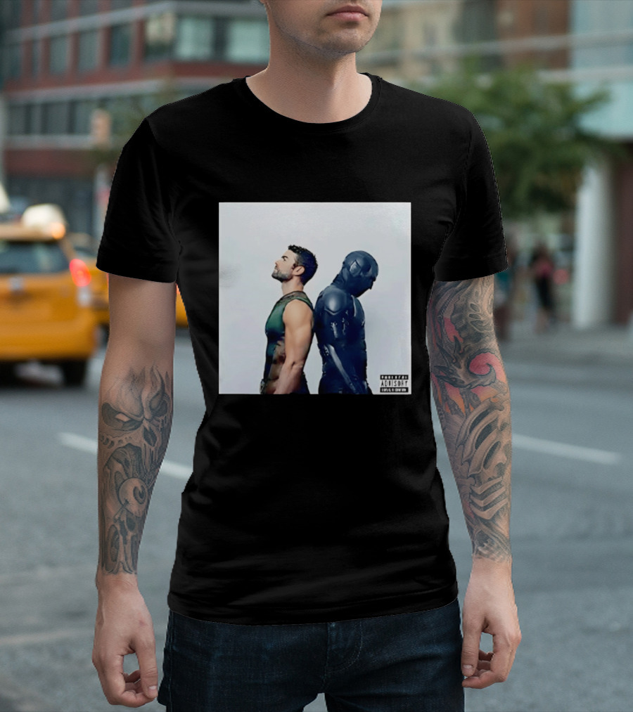 The Deep And Black Noir The Boys Parental Advisory Iconic Character Duo T-Shirt