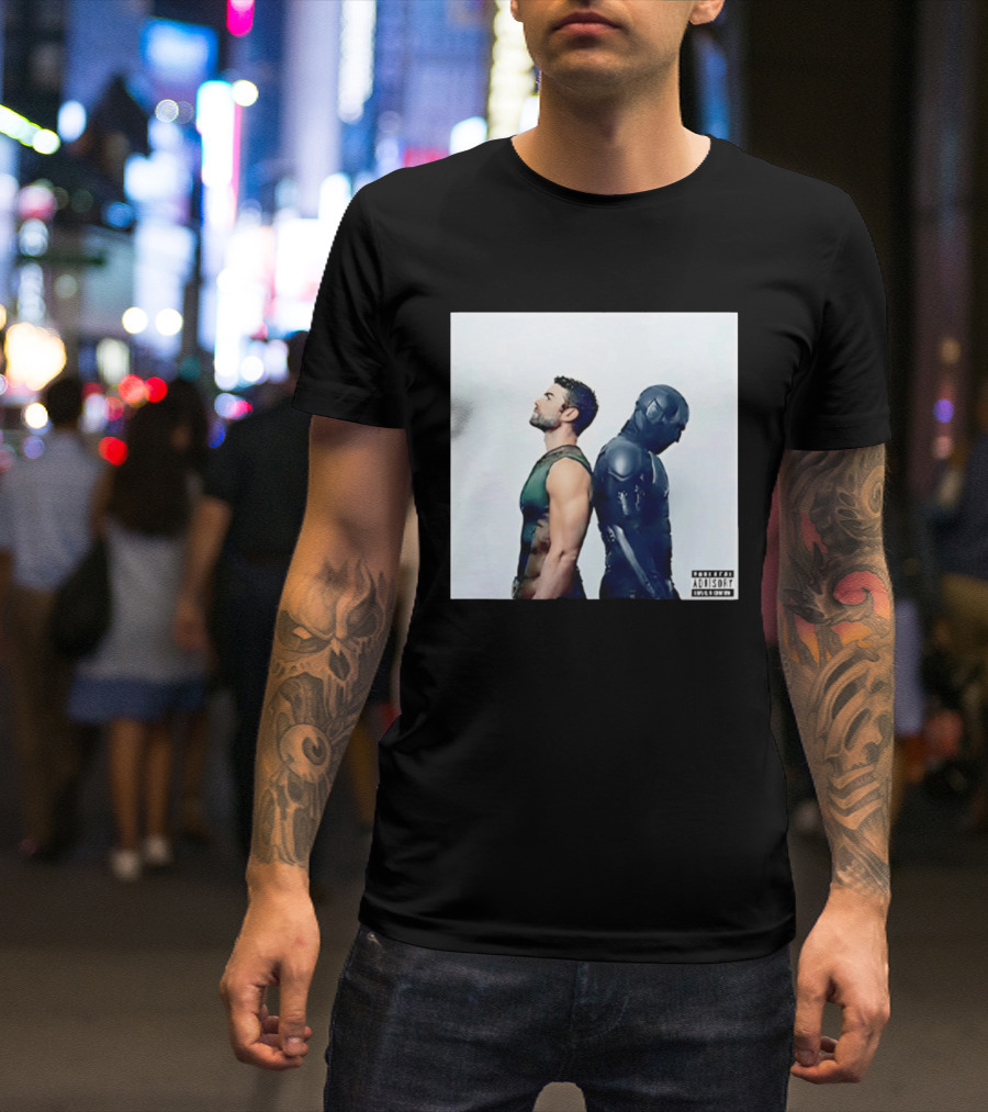 The Deep And Black Noir The Boys Parental Advisory Iconic Character Duo T-Shirt