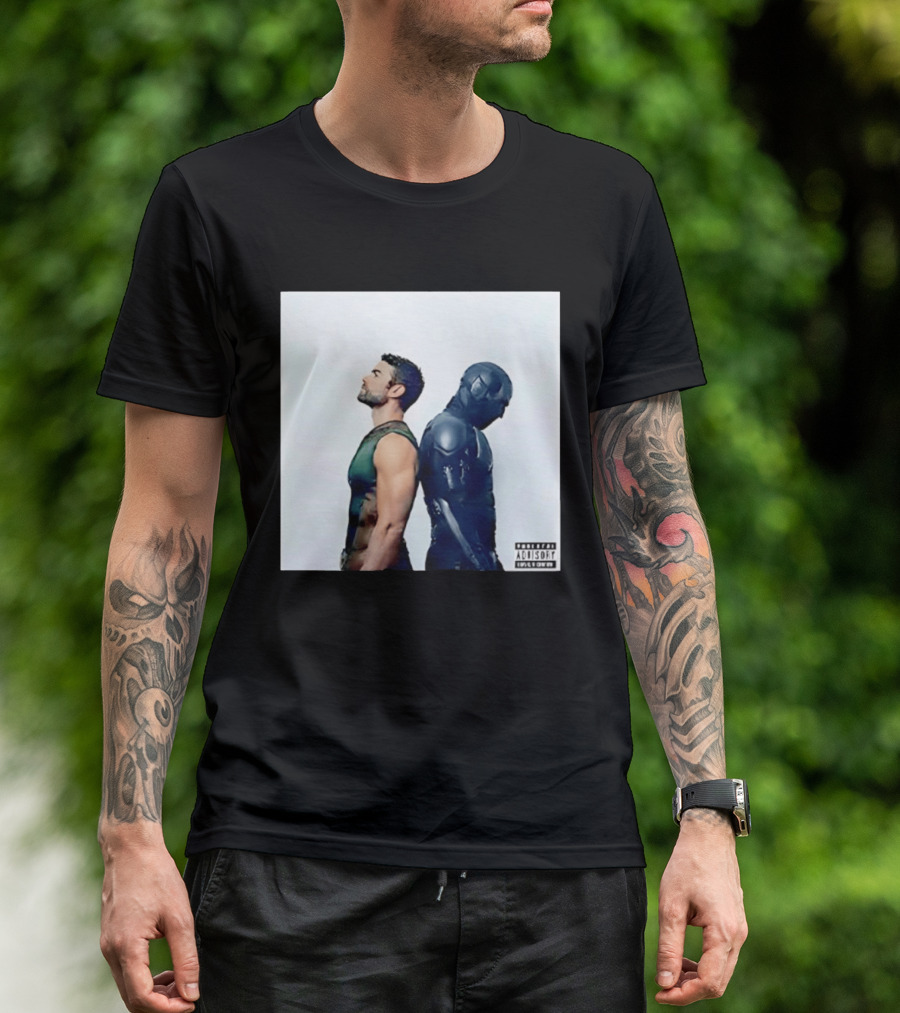 The Deep And Black Noir The Boys Parental Advisory Iconic Character Duo T-Shirt