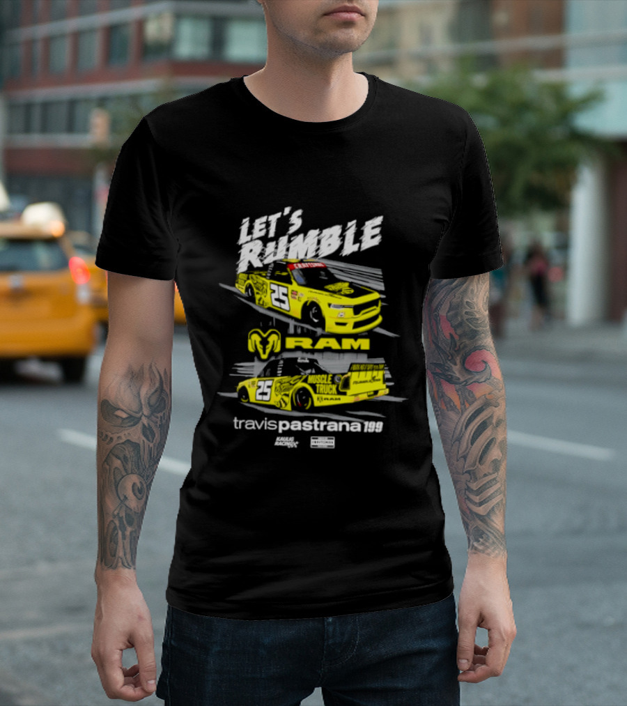 Let's Rumble RAM Travis Pastrana 25 Muscle Truck Racing T-Shirt