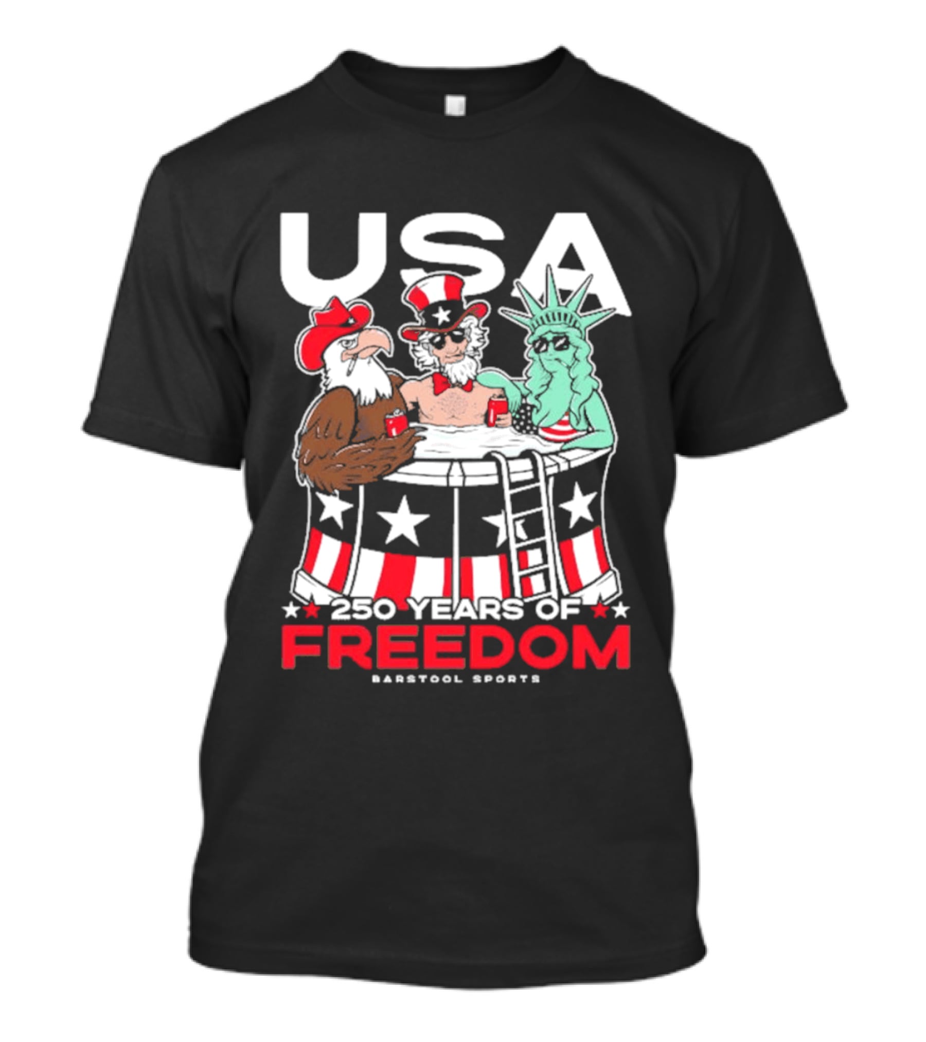 USA 250 Years Of Freedom Barstool Sports Uncle Sam And Friends T-Shirt
