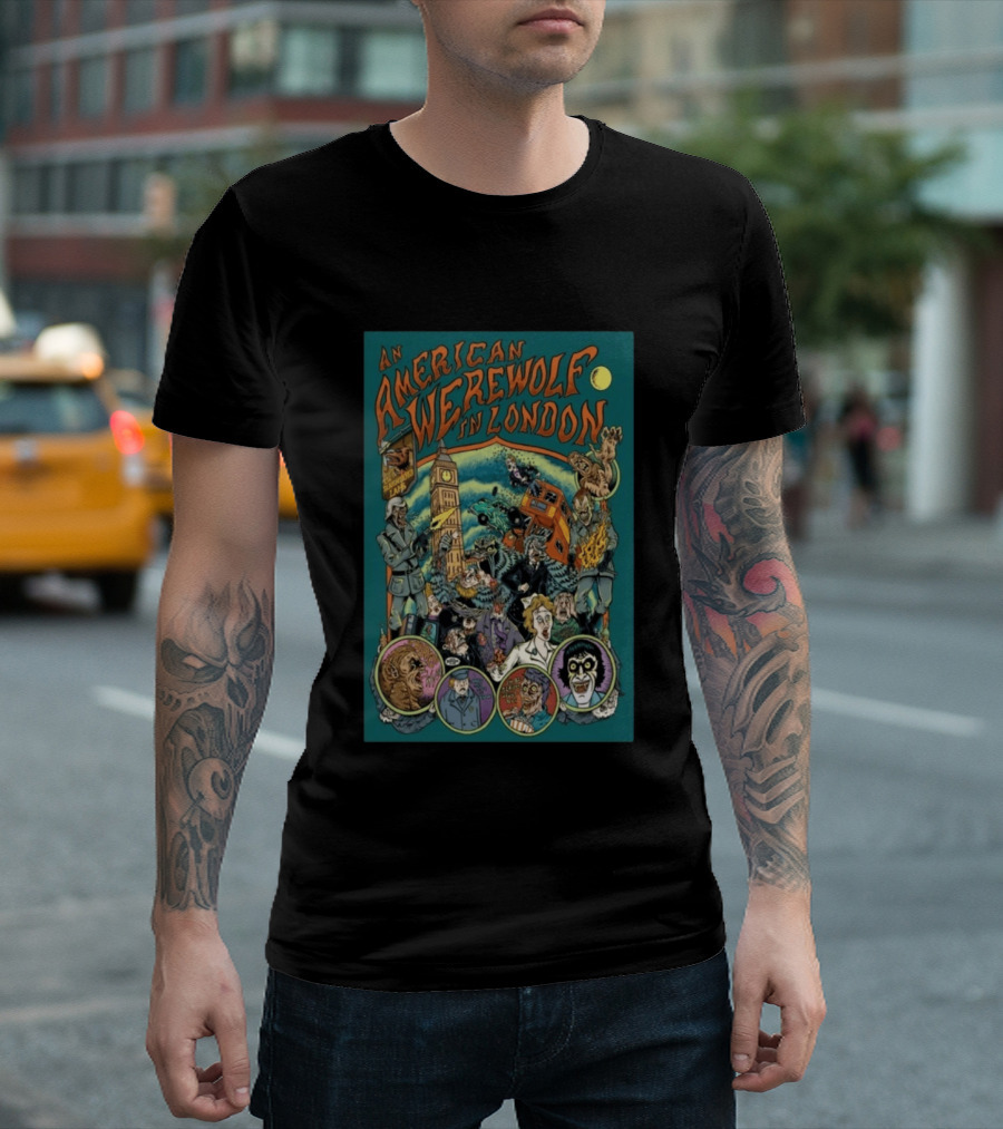 An American Werewolf In London Limited Edition With Big Ben And Classic Horror T-Shirt