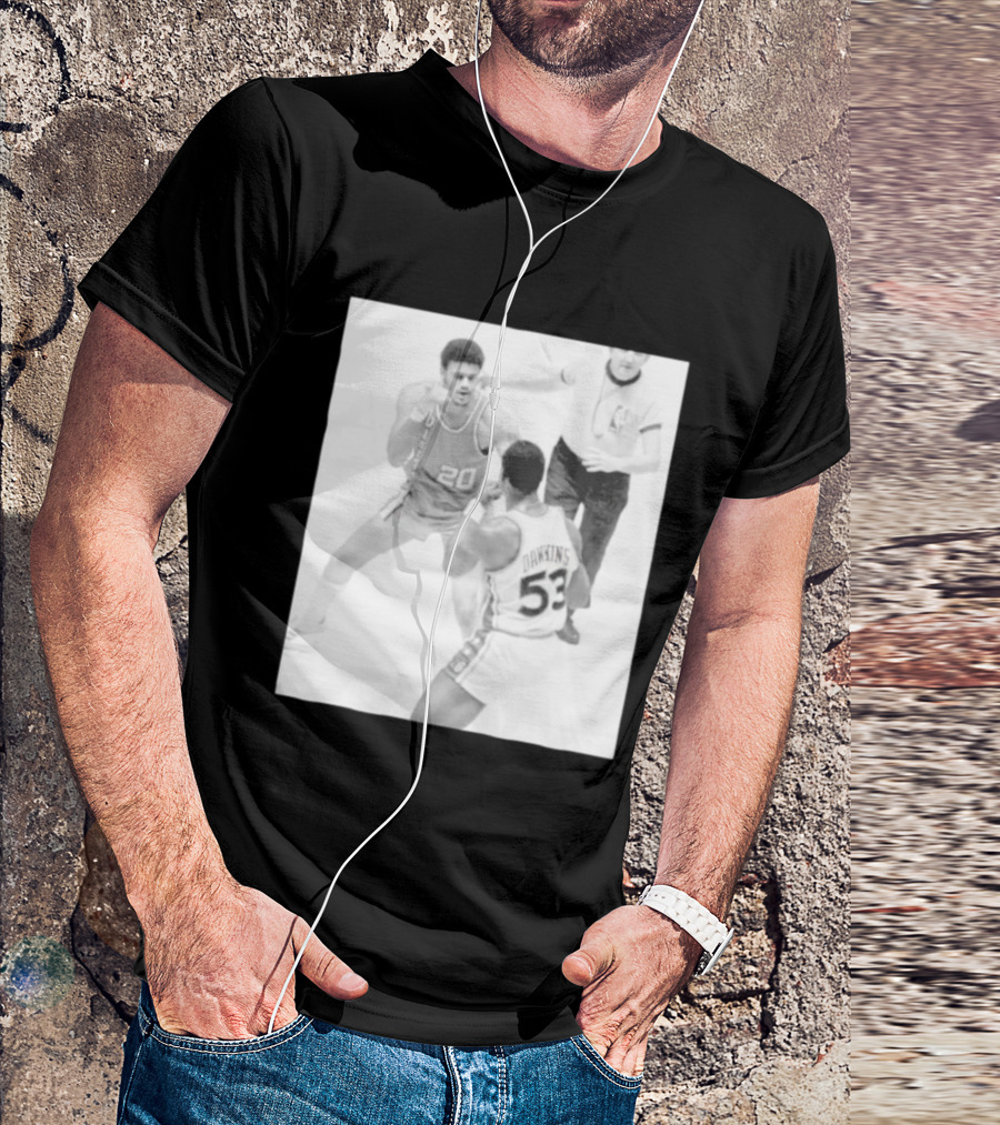 NBA Vintage Showdown Maurice Lucas Vs Darryl Dawkins Black White 20 53 T-Shirt