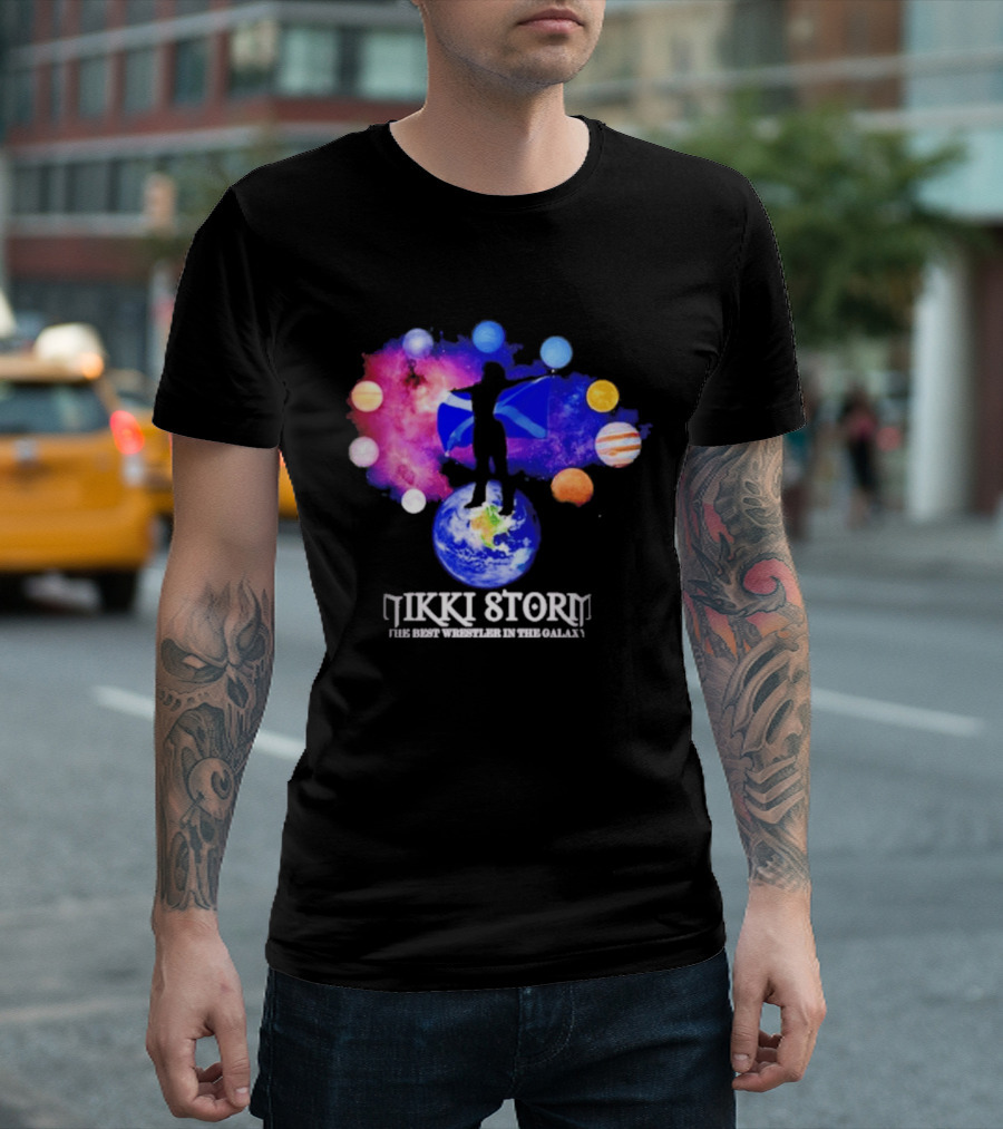 Nikki Storm Best Wrestler Galaxy Scotland Planets Cosmic Flag T-Shirt