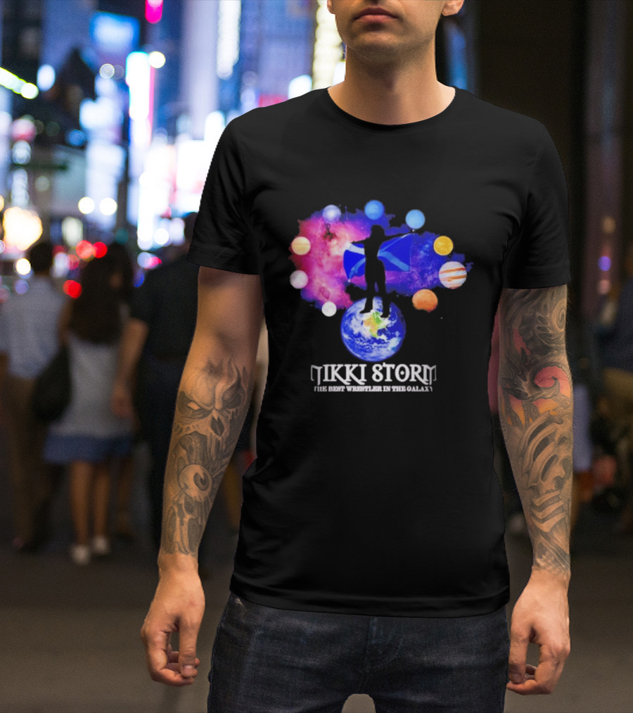 Nikki Storm Best Wrestler Galaxy Scotland Planets Cosmic Flag T-Shirt