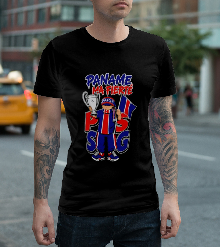 Paname Ma Fierté PSG Paris Trophy Flag Celebration T-Shirt