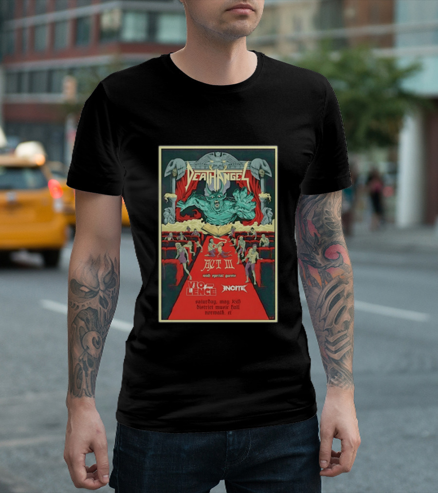 Death Angel Act III May 16 2026 Vio Lence Incite District Music Hall Norwalk CT T-Shirt