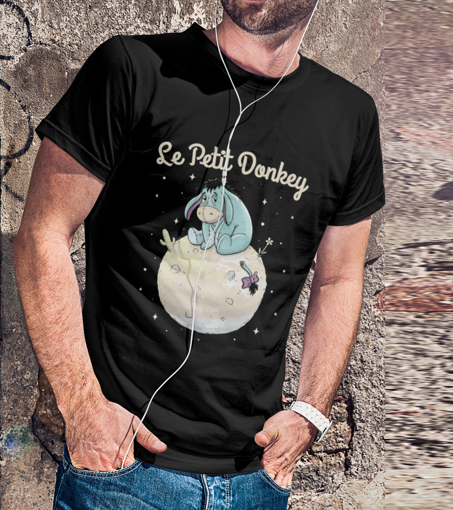 Le Petit Donkey Eeyore Sitting On Moon With Stars T-Shirt