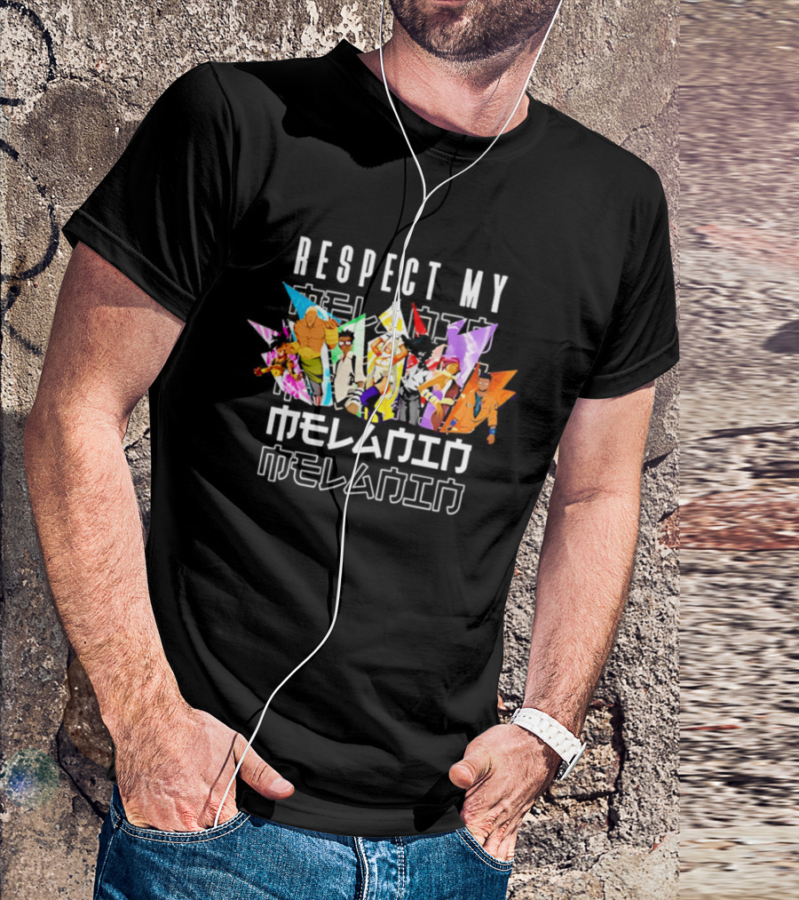 Respect My Melanin Anime Diverse Characters Ensemble T-Shirt