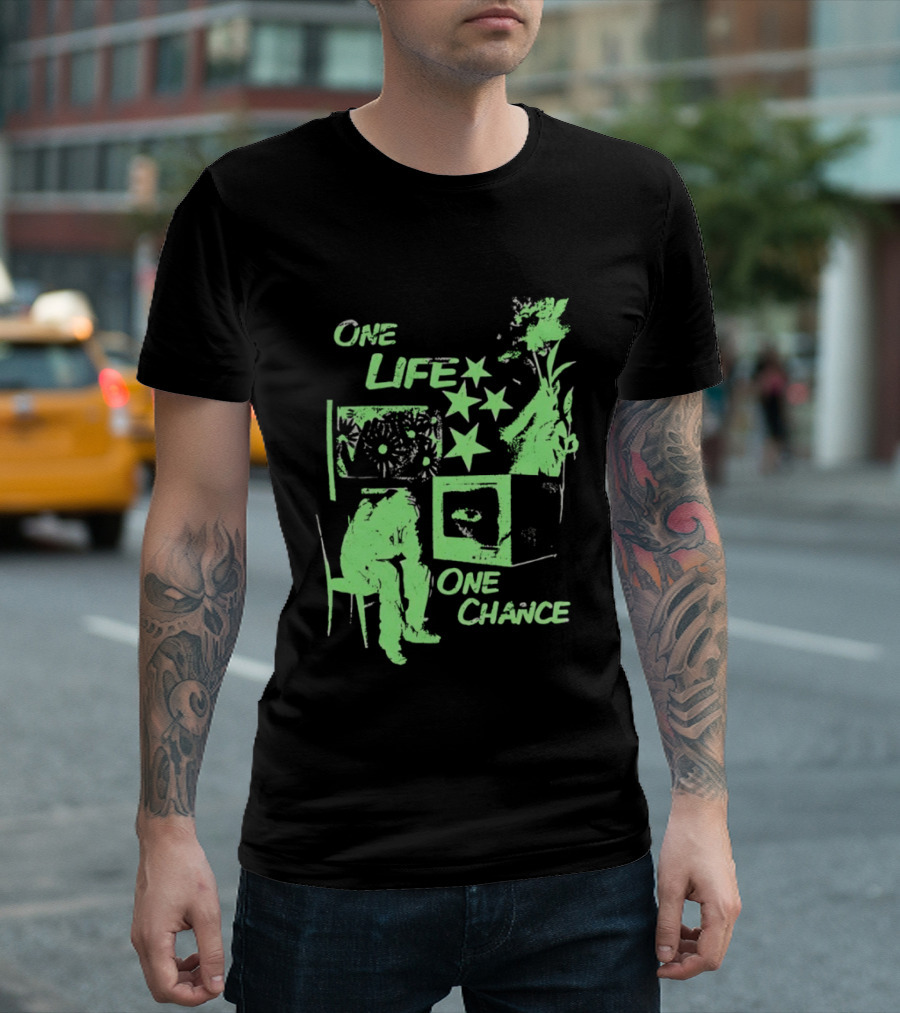 One Life One Chance Stars And Nature With Seated Figure T-Shirt