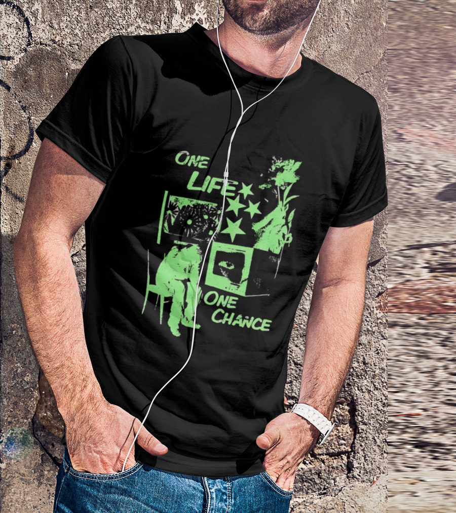 One Life One Chance Stars And Nature With Seated Figure T-Shirt