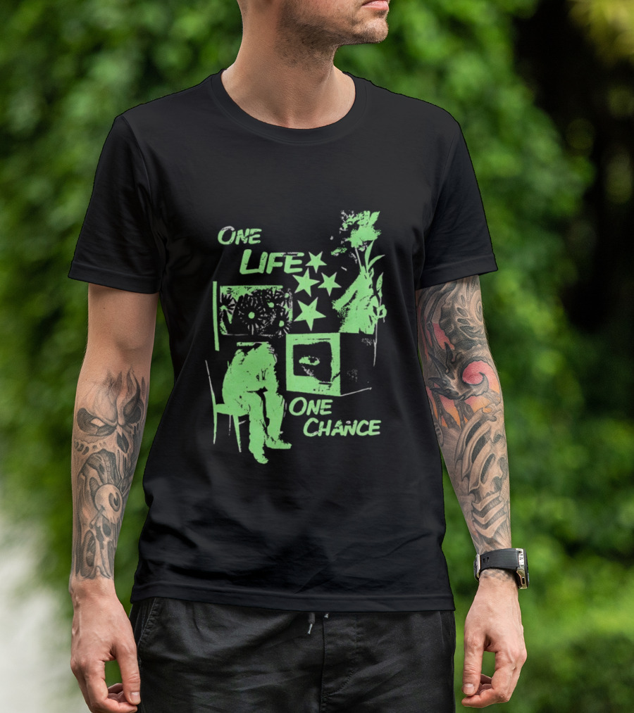 One Life One Chance Stars And Nature With Seated Figure T-Shirt