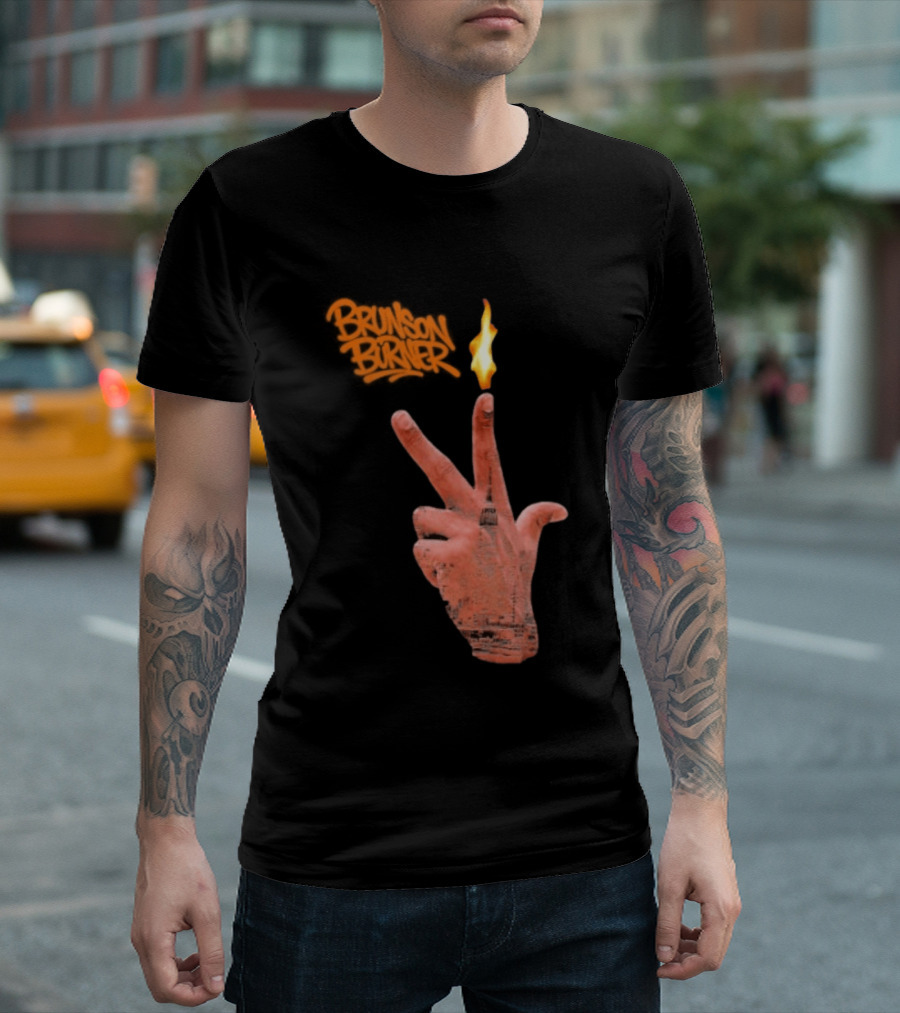 Brunson Burner Flame Hand New York Knicks Jalen Brunson T-Shirt