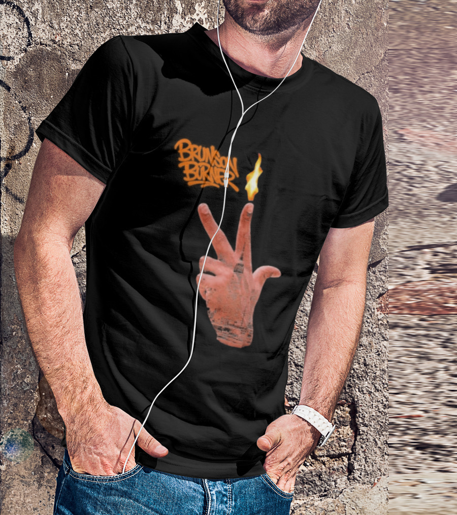 Brunson Burner Flame Hand New York Knicks Jalen Brunson T-Shirt