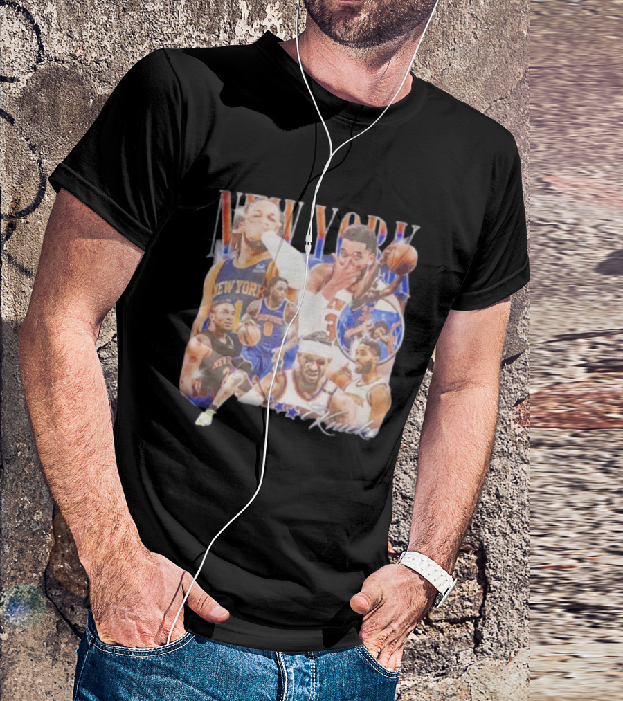 New York Knicks Jalen Brunson NBA Stars Collage T-Shirt