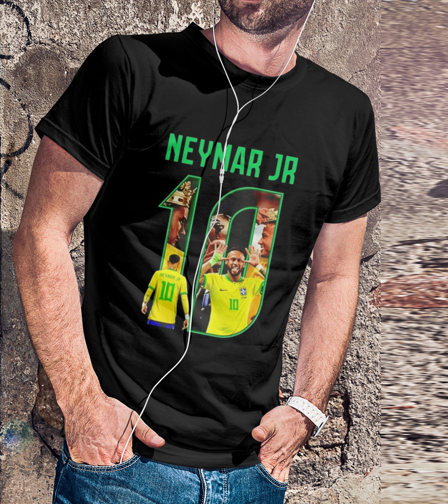 Neymar Jr 10 Brazil Soccer Iconic Celebration Images T-Shirt