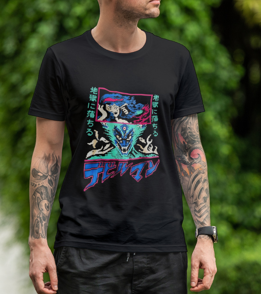 Devilman Go Nagai Pixel Art Retro Japanese T-Shirt