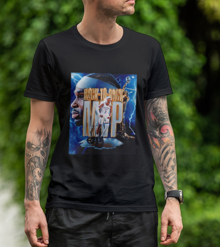 Shai Gilgeous Alexander Oklahoma City Back To Back MVP NBA Thunder T-Shirt