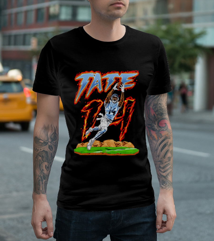 Tennessee Titans Carnell Tate Hand Drawn 17 Football T-Shirt