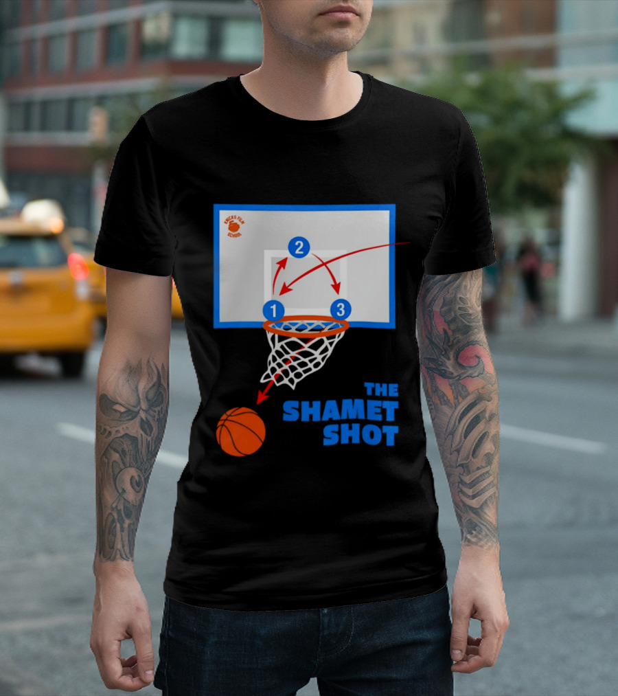 Knicks Fan School The Shamet Shot Diagram New York Knicks T-Shirt