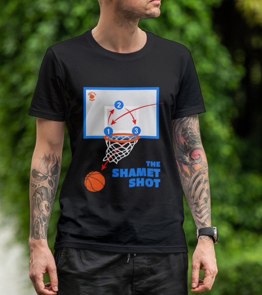 Knicks Fan School The Shamet Shot Diagram New York Knicks T-Shirt