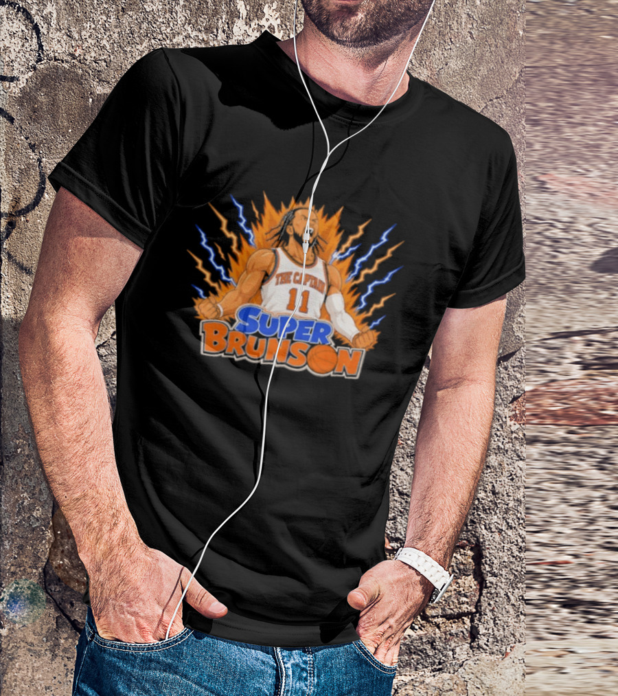 Super Brunson The Captain Jalen Brunson Dragon Ball Crossover Powered Up T-Shirt