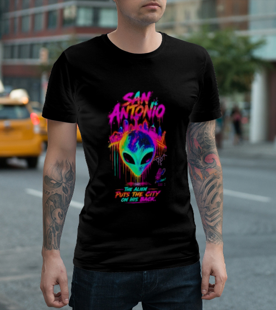 San Antonio Victor Wembanyama Alien Puts The City On His Back T-Shirt