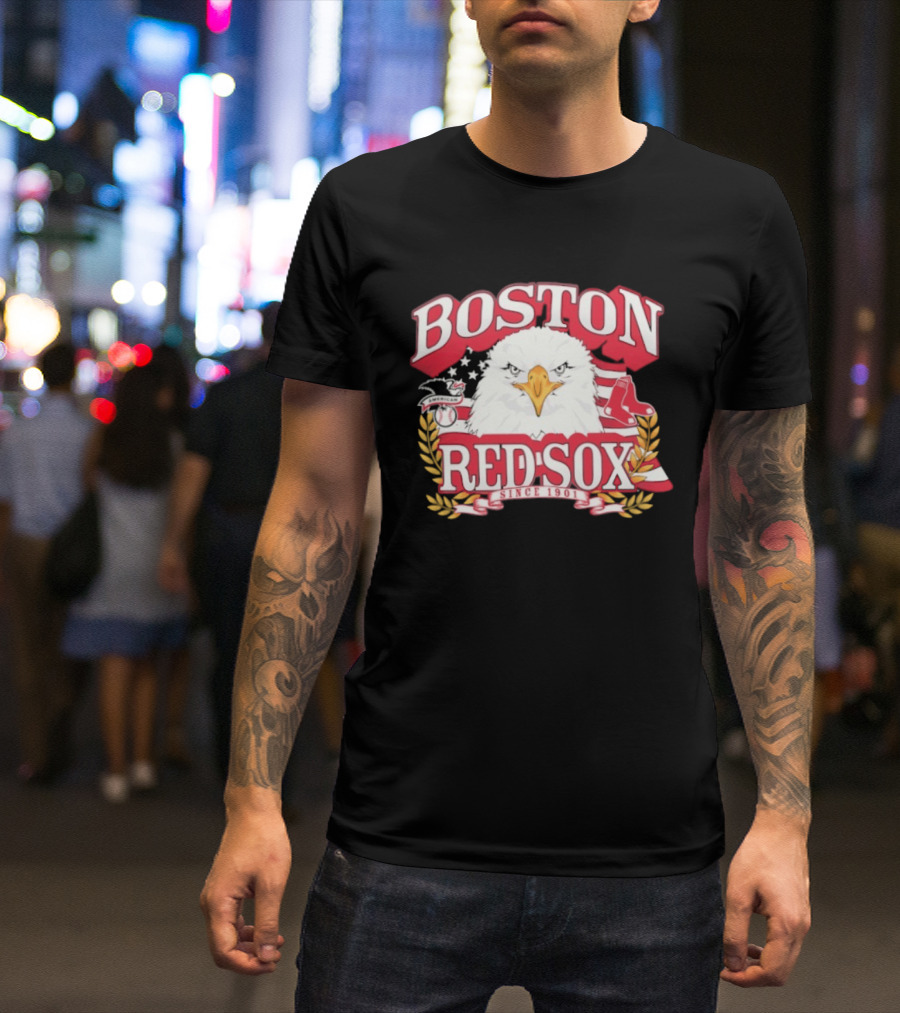 Boston Red Sox American League Eagle Patriotic Celebration Since 1901 T-Shirt