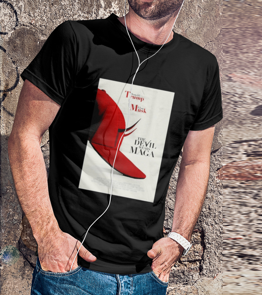 Donald Trump Elon Musk The Devil Wears MAGA Hat With Horns T-Shirt