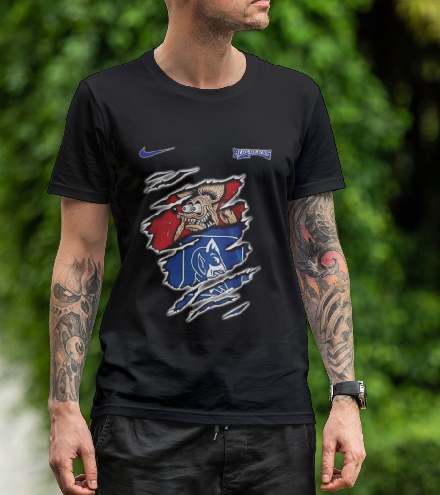 Nike Duke Blue Devils NCAA Rat Fink Built To Not Bow Blue Devils T-Shirt