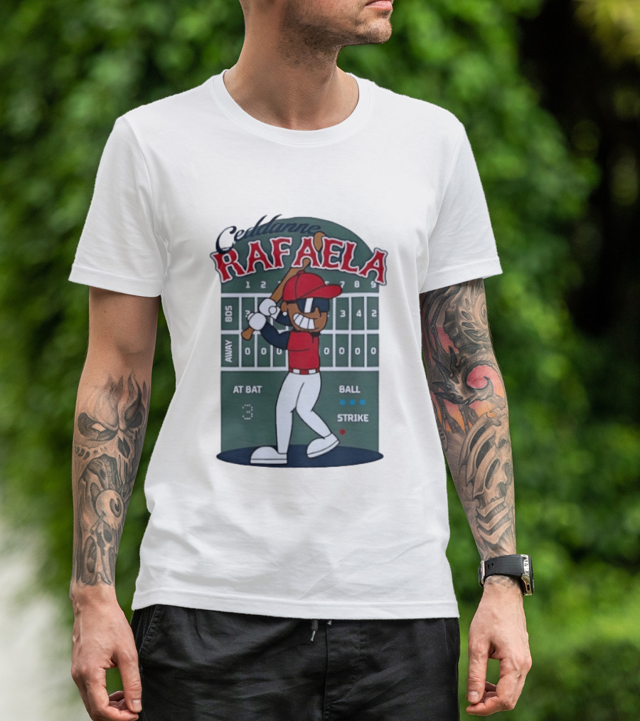 Ceddanne Rafaela Boston Red Sox MLB At Bat Scoreboard T-Shirt