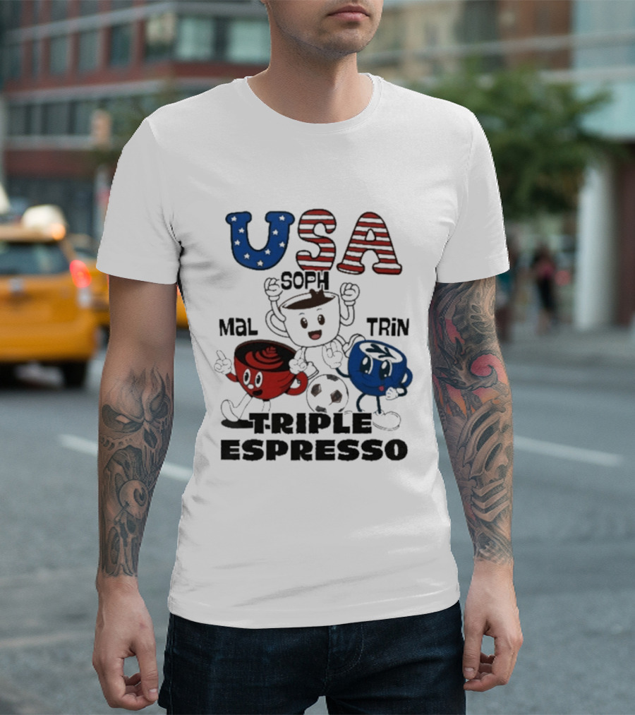 USA Triple Espresso Mal Soph Trin Soccer T-Shirt