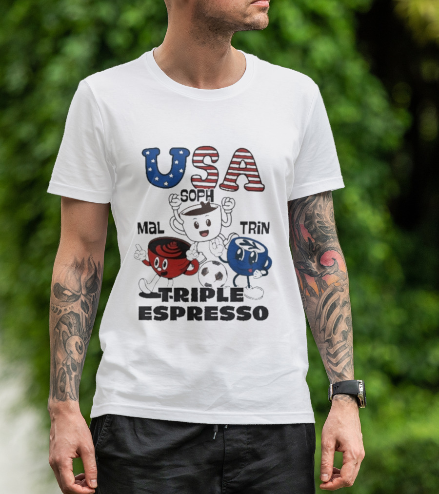 USA Triple Espresso Mal Soph Trin Soccer T-Shirt
