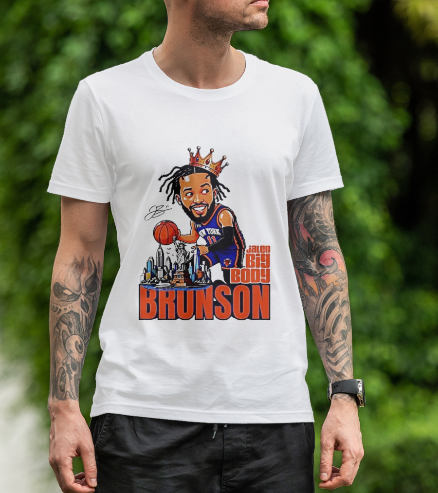 Jalen Brunson New York Knicks Big Body King 2026 Basketball Star With Crown And Skyline T-Shirt