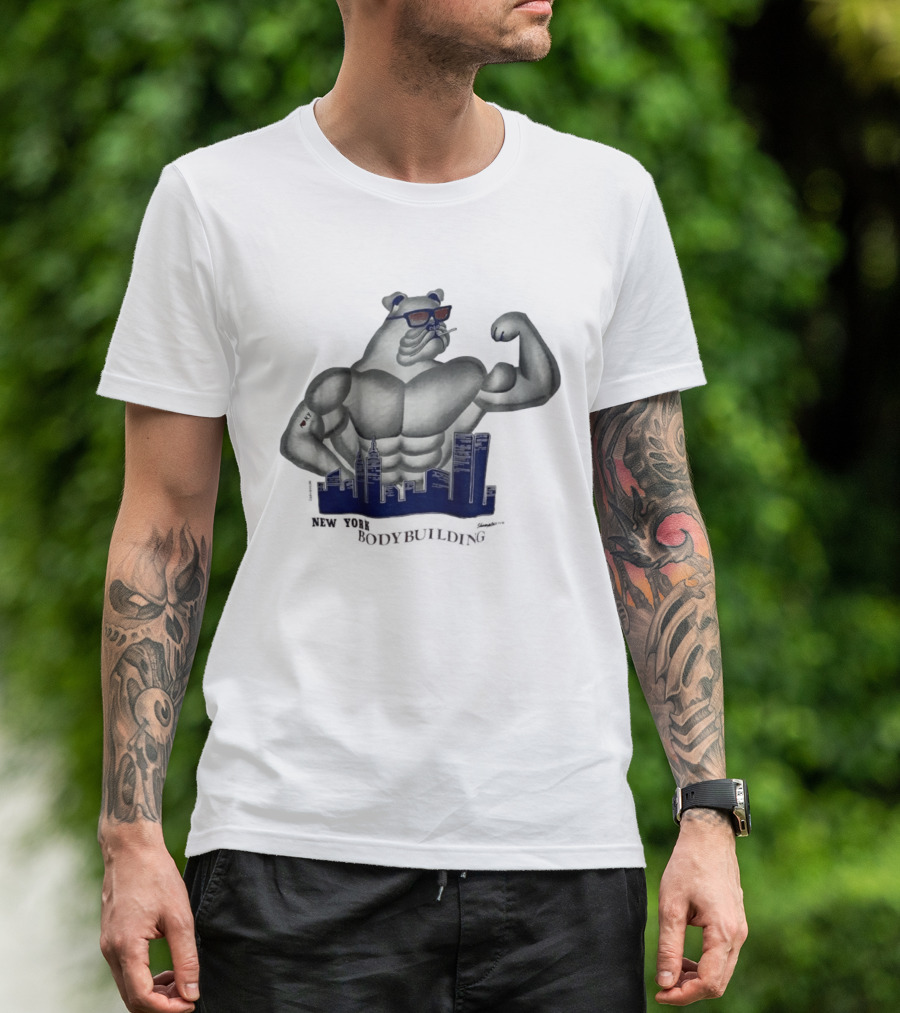 New York Bodybuilding Buff Bear Cityscape NYC T-Shirt
