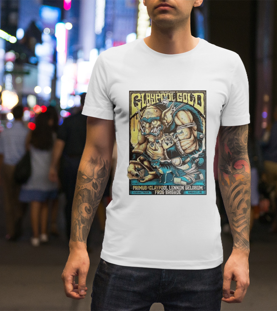 May 28 2026 Claypool Gold Primus Claypool Lennon Delirium Frog Brigade Starlight Theatre Kansas City MO T-Shirt