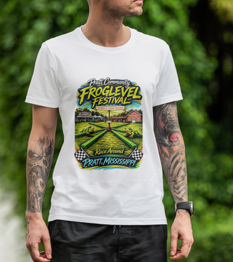 Pratt Community Froglevel Festival Famous Frog Races Race Around Pratt Mississippi T-Shirt