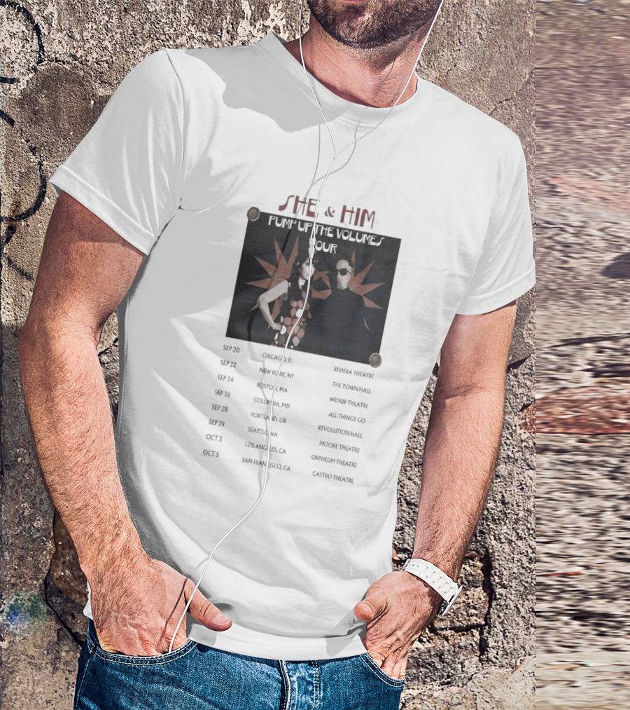 She & Him Pump Up The Volumes Tour 2026 Dates And Locations T-Shirt