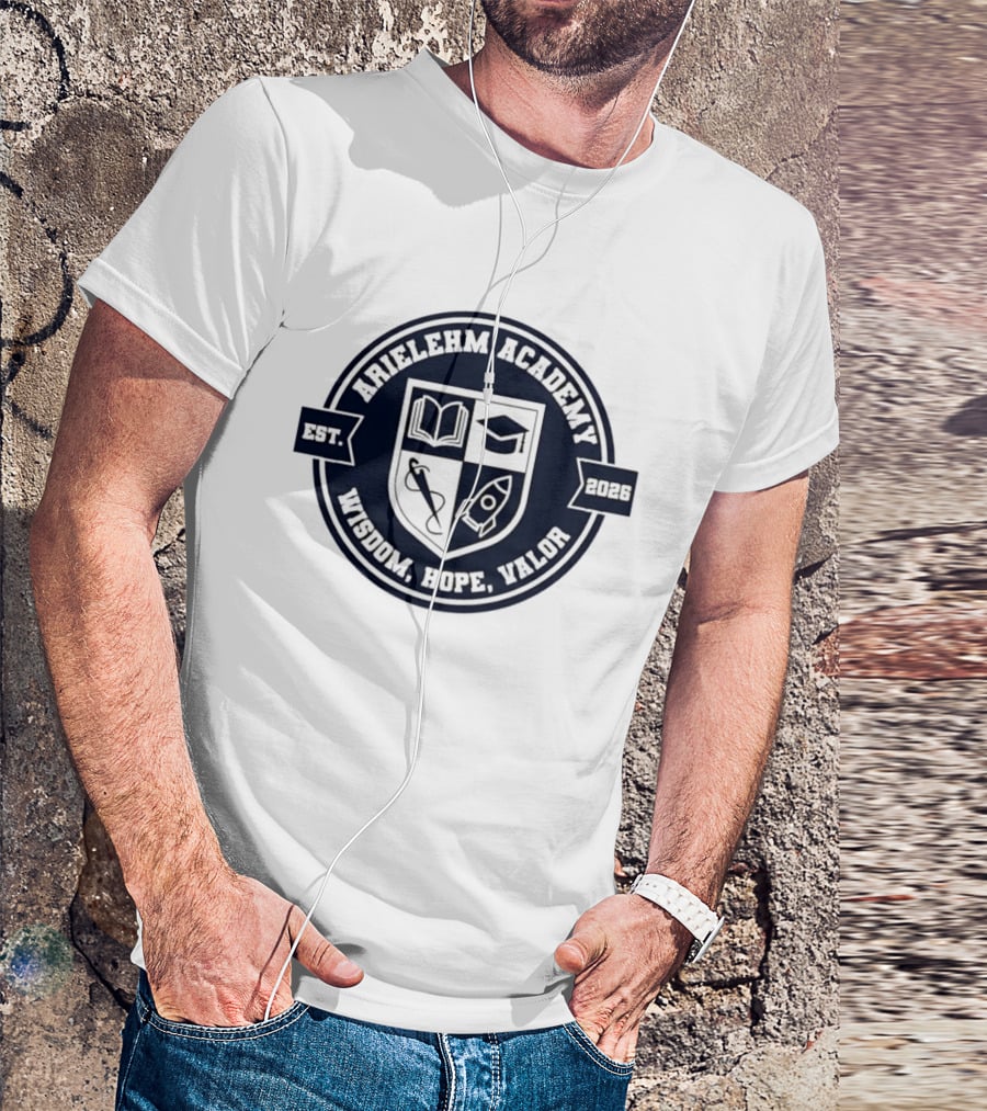Arielehm Academy Crest Est 2026 Wisdom Hope Valor T-Shirt