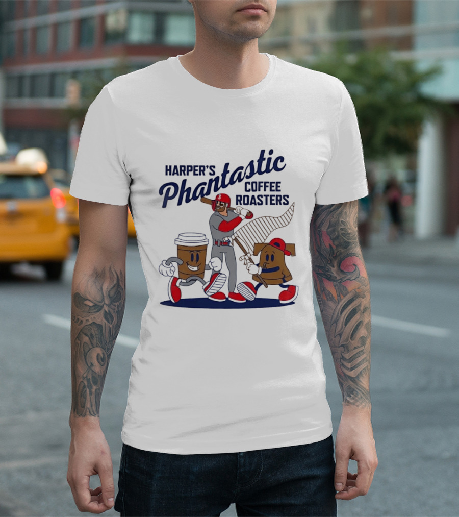 Bryce Harper Philadelphia Phillies MLB Harpers Phantastic Coffee Roasters Baseball T-Shirt