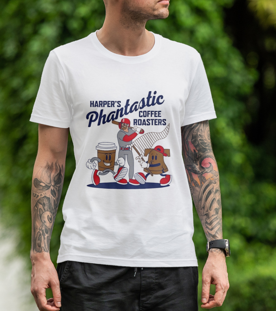 Bryce Harper Philadelphia Phillies MLB Harpers Phantastic Coffee Roasters Baseball T-Shirt