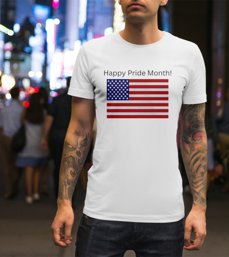 Happy Pride Month USA Flag Celebration T-Shirt