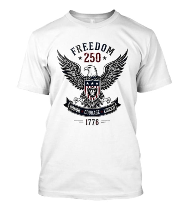 Freedom 250 Honor Courage 1776 Eagle T-Shirt