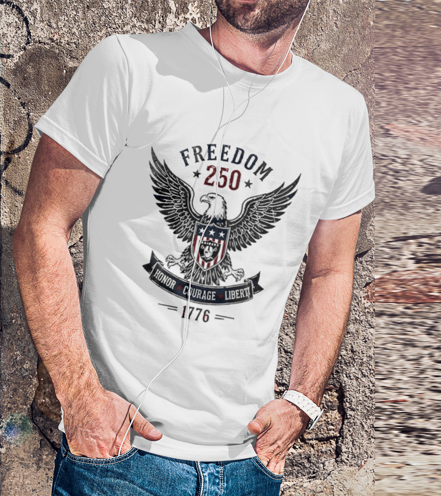 Freedom 250 Honor Courage 1776 Eagle T-Shirt