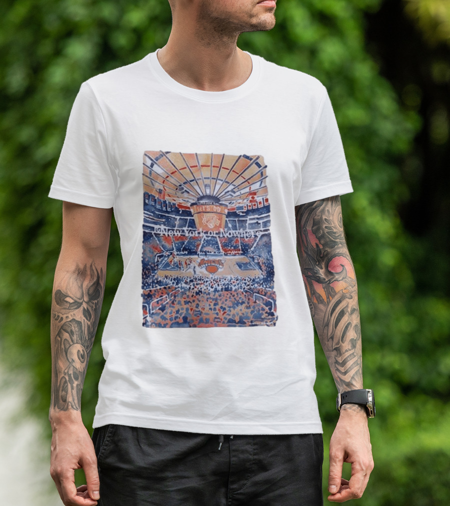 New York Knicks Madison Square Garden New York Or Nowhere Basketball Game Scene T-Shirt