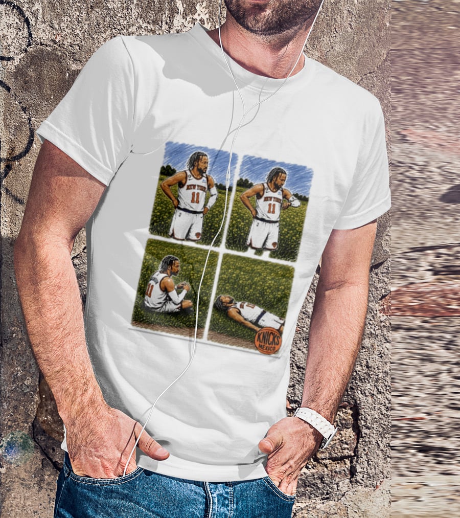 New York Knicks Jalen Brunson Whorled Tickseed Comic Knicks Mexico T-Shirt