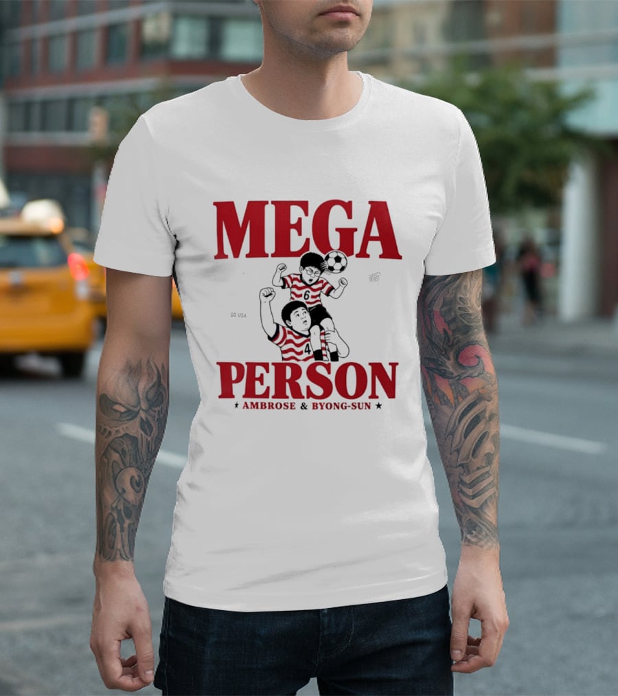 Mega Person Go USA Ambrose Byong Sun Soccer Duo T-Shirt